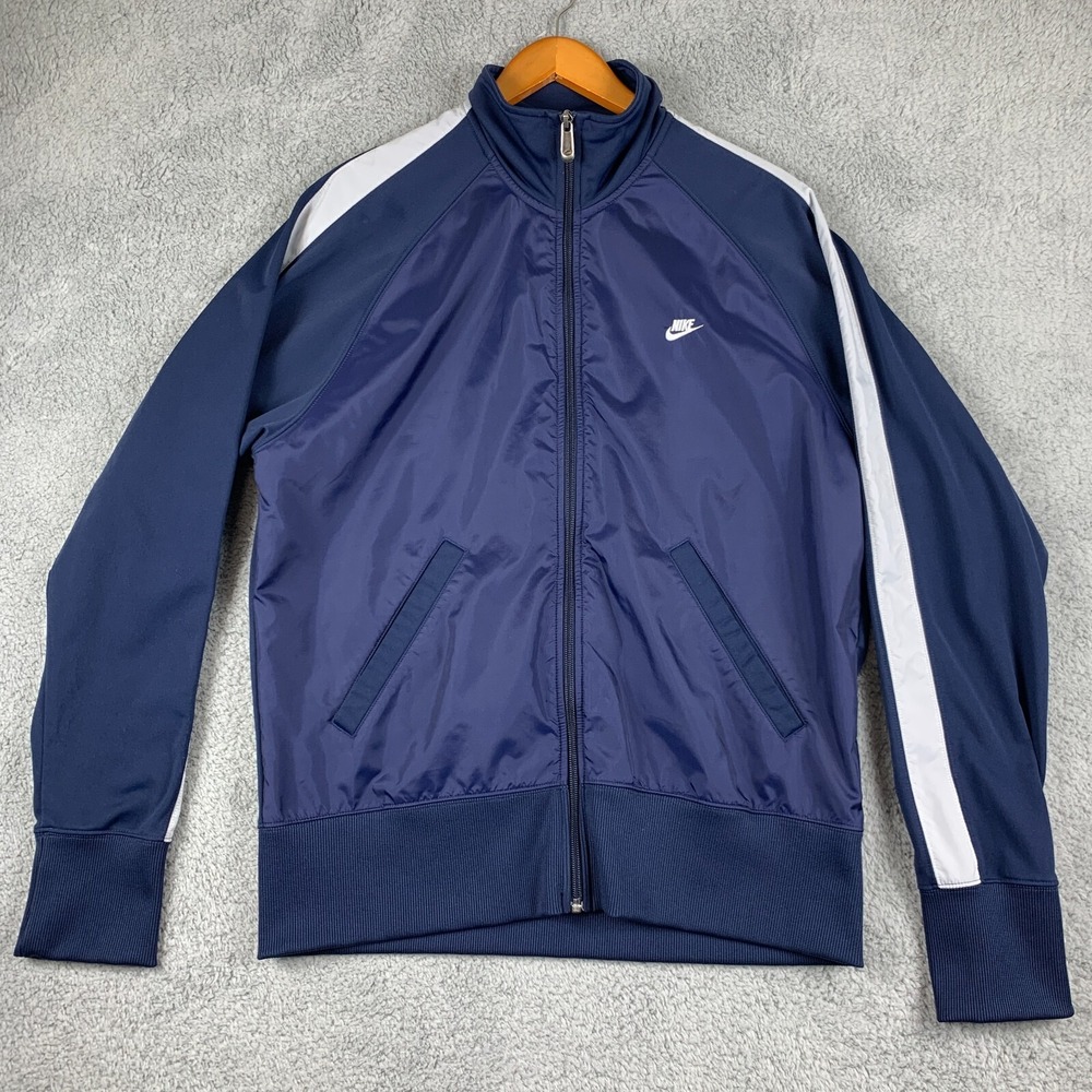 Nike Jacket Mens Large Blue Bomber Full Zip‎ Track Training Y2K 158676-451